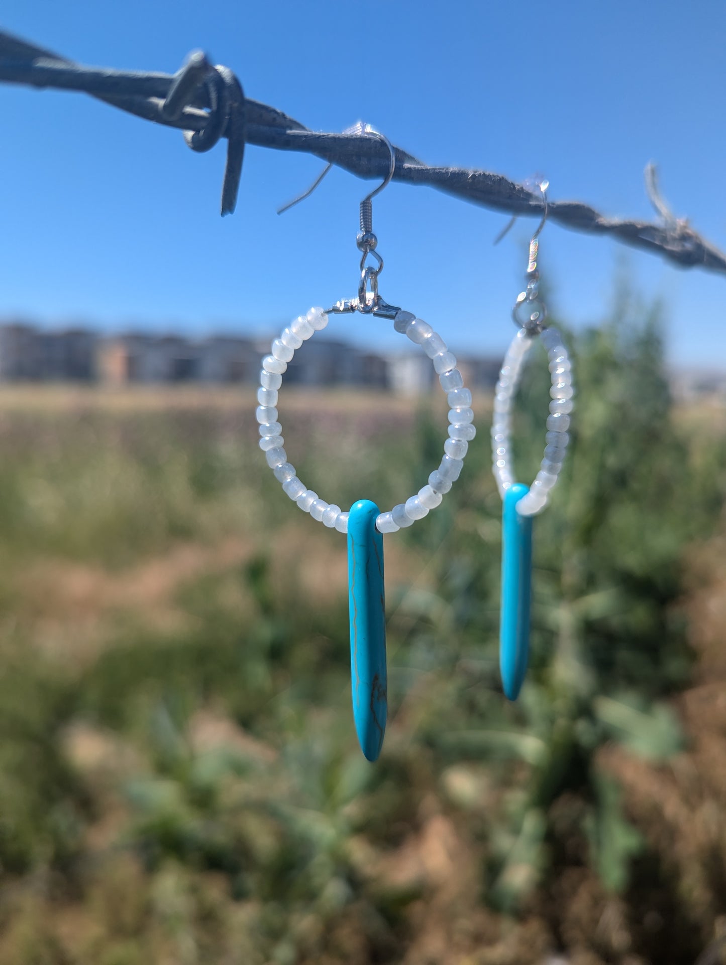 Howlite Point Hoop Earrings