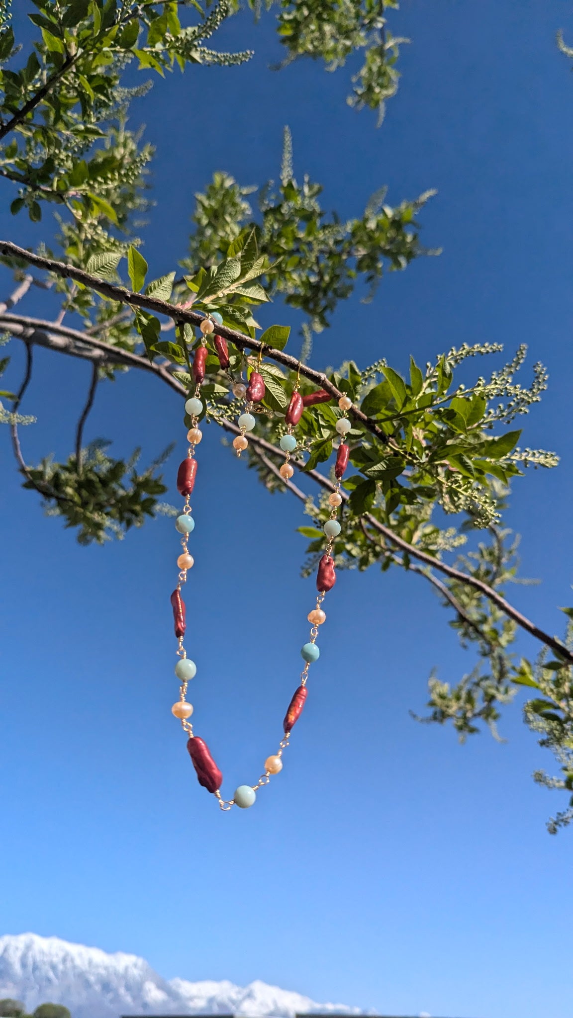 Summer Sun Pearl Necklace and Earring Set