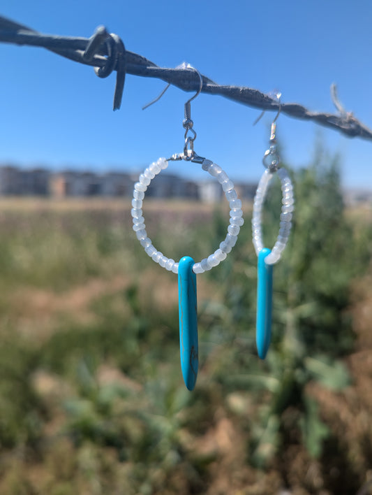 Howlite Point Hoop Earrings