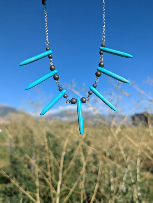 Blue Spike Necklace