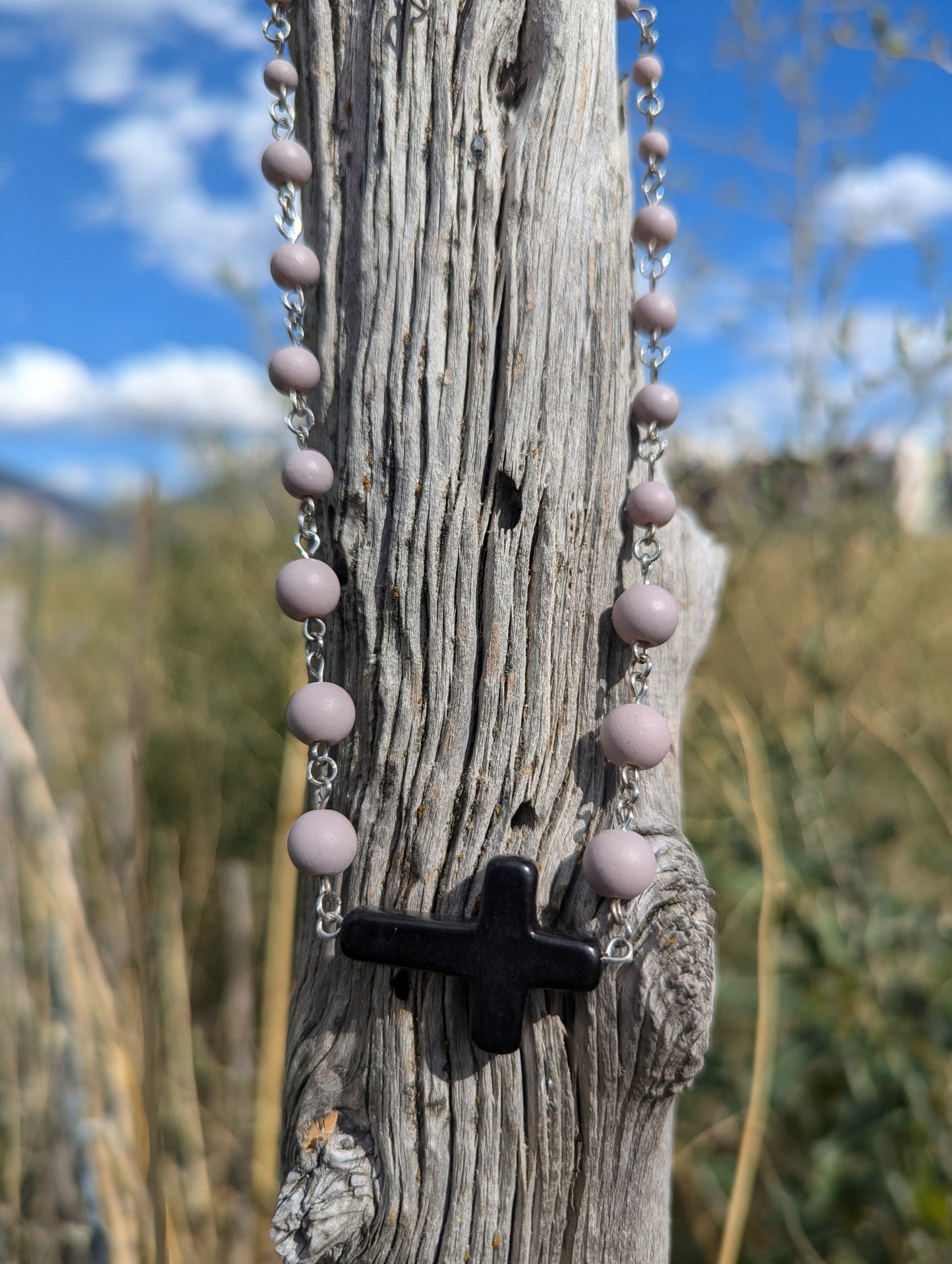 Purple Cross Choker