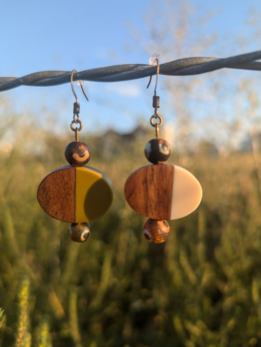 Golden Glow Wood Earrings