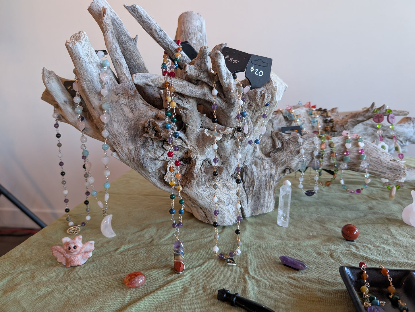 Trans Pride Moon Necklace