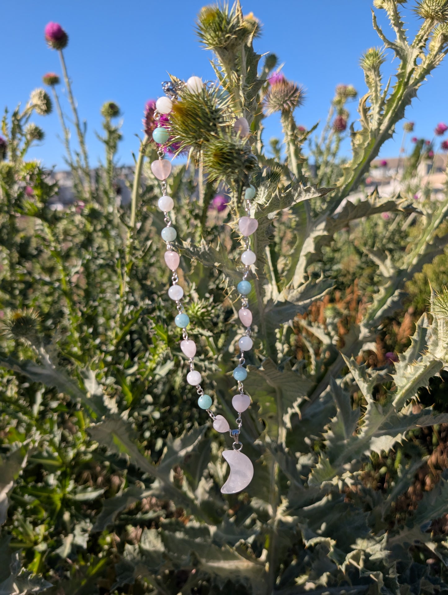 Trans Pride Moon Necklace